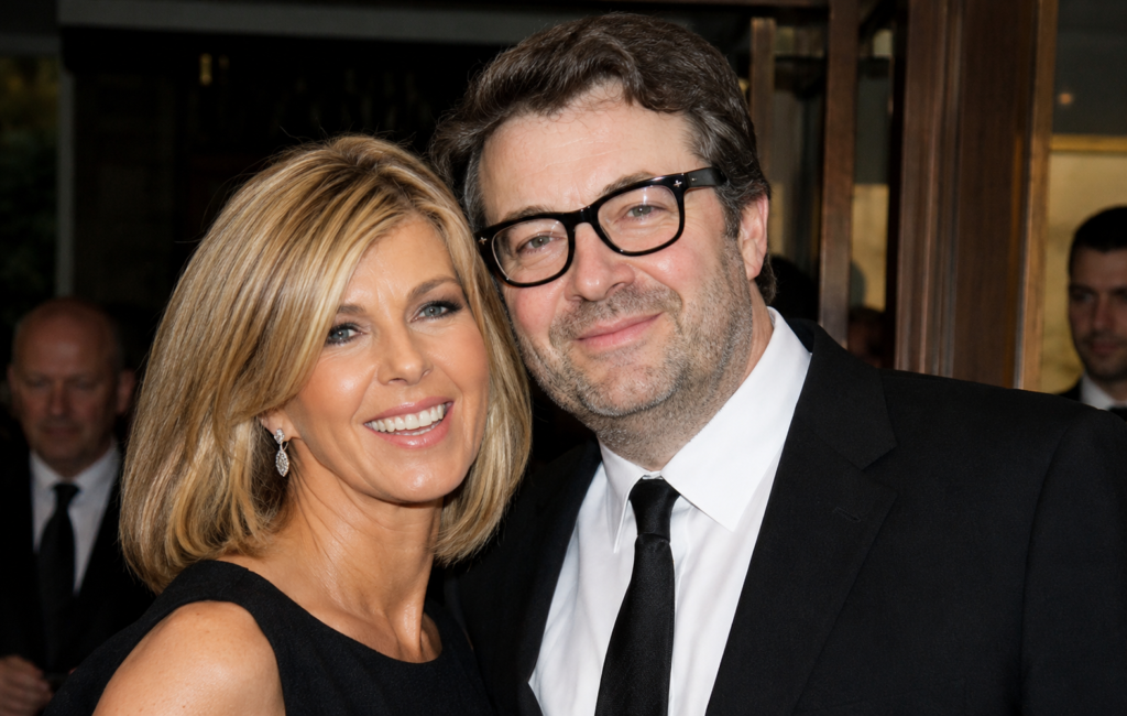 Kate Garraway and Derek Draper smiling together during a public evening event in London